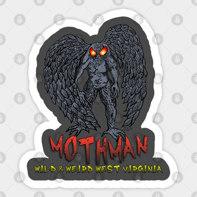 Mothman (Art Series Wild&WeirdWV) Sticker by theartofron
